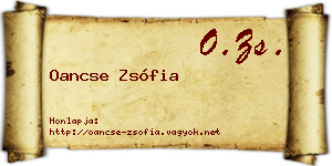 Oancse Zsófia névjegykártya